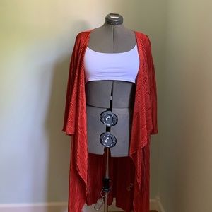 Red LuLaRoe cardigan